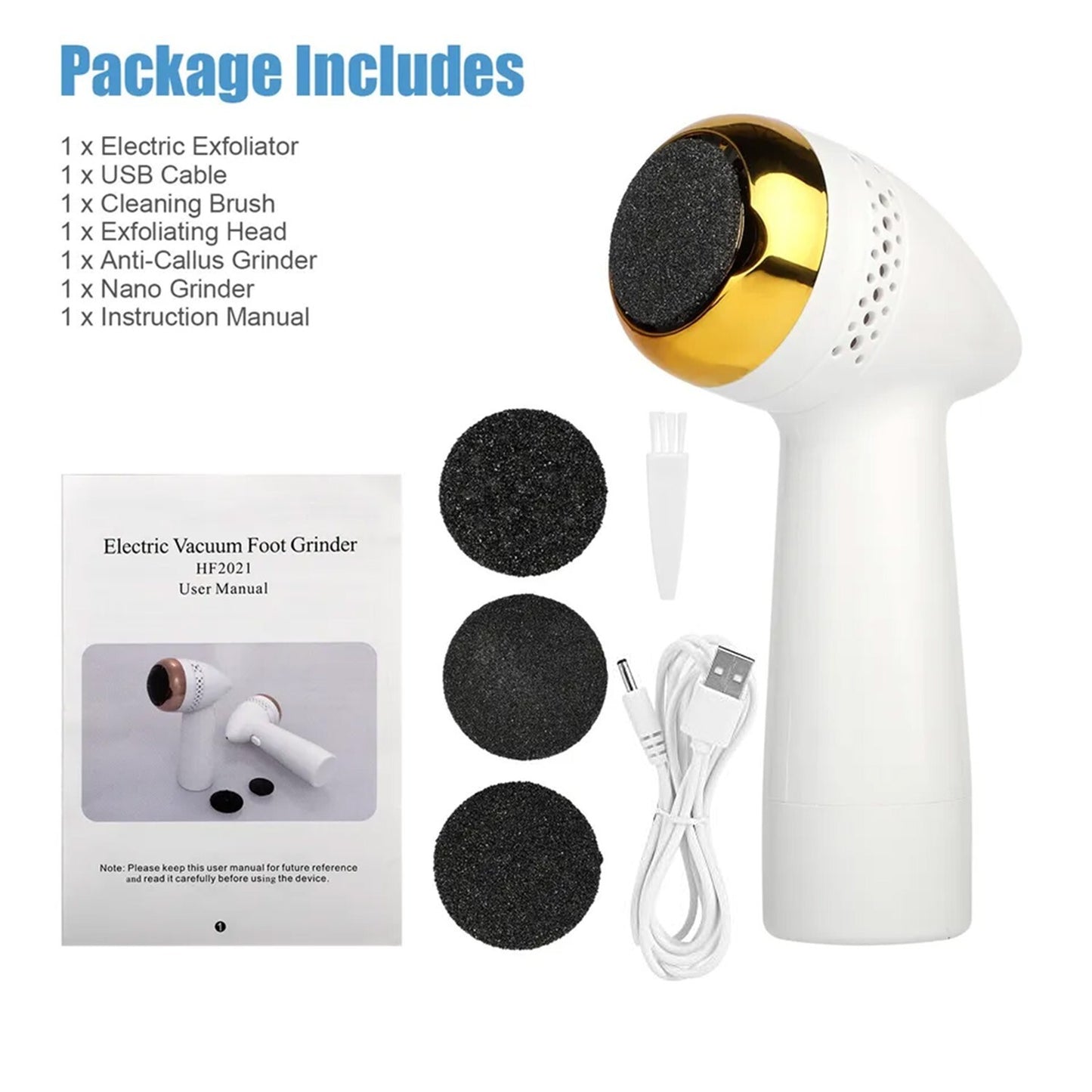 Electric Foot Grinder USB Pedicure File Machine Hard Dead Skin Callus Remover US