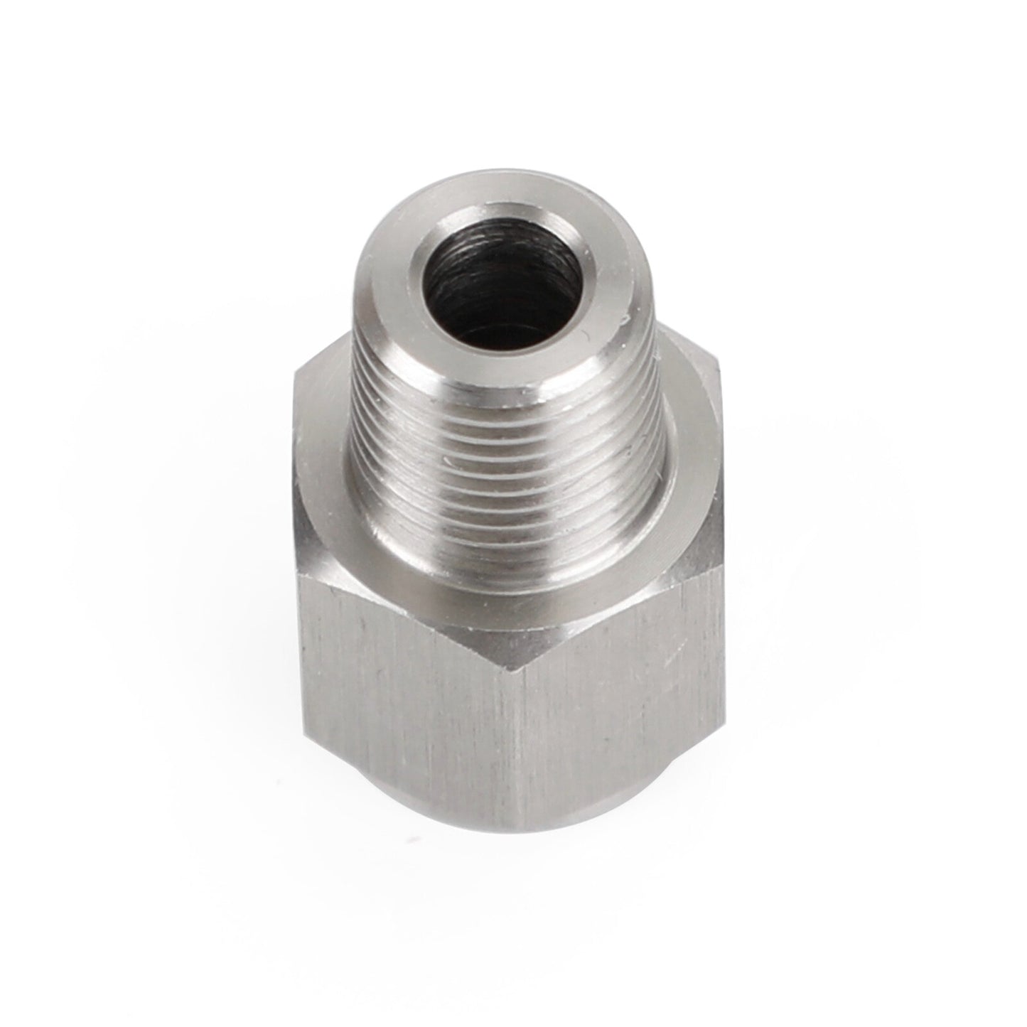 1/8" NPT Male to M10x1.0 Female Stainless Steel Oil Pressure Gauge Adapter V1
