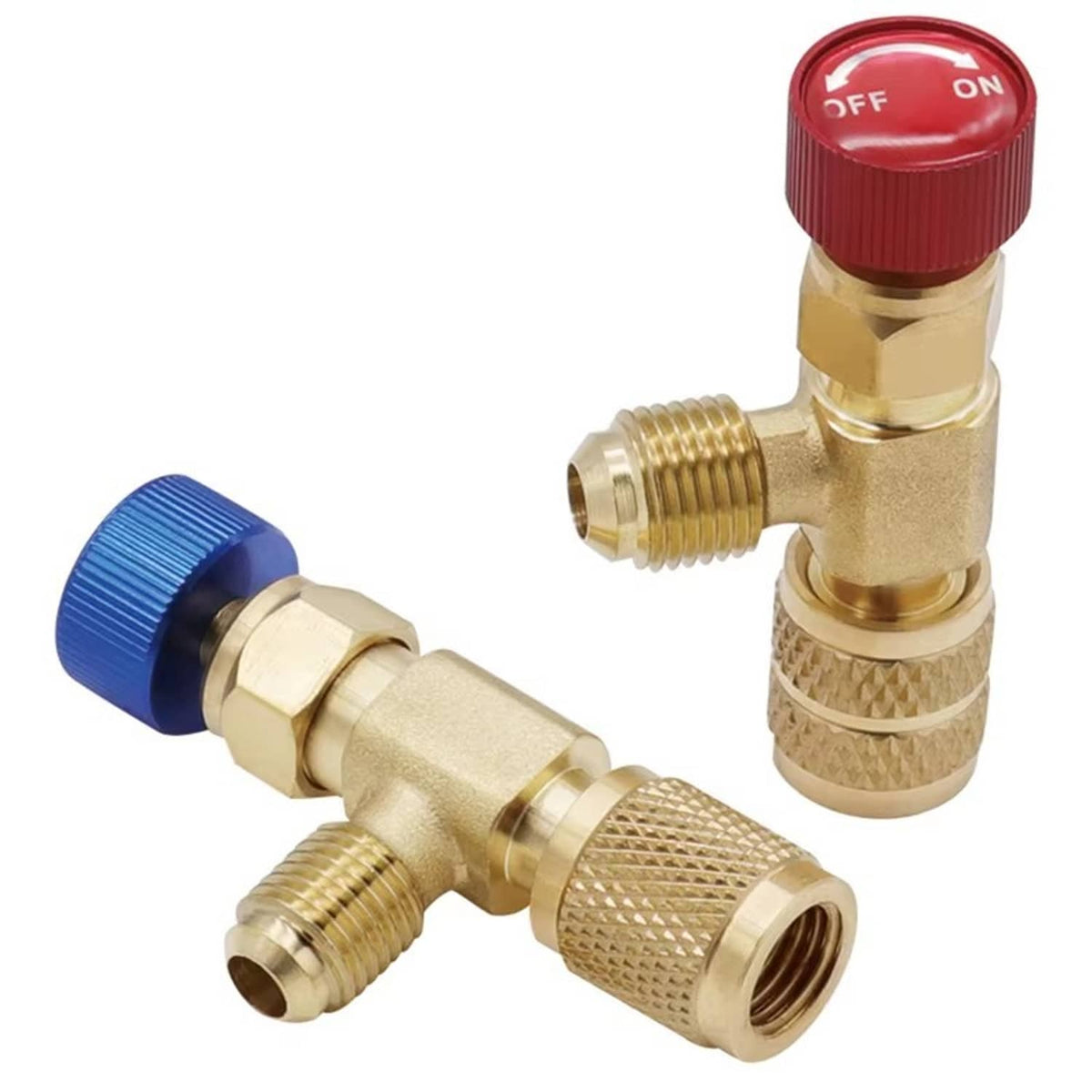 Solid Spare 4pcs Air Conditioning Refrigerant Charging Valve, Safety Adapter for R22 R410A