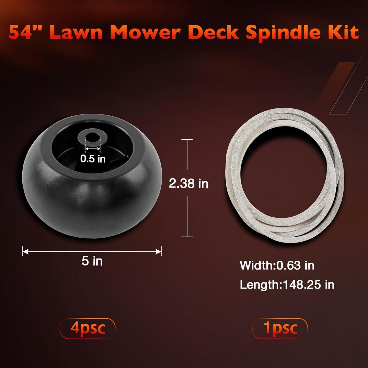 54" Mower Blade Spindle Belt Wheel Idler Kit For Cub Cadet ZT1 ZT2 Troy-Bilt MTD