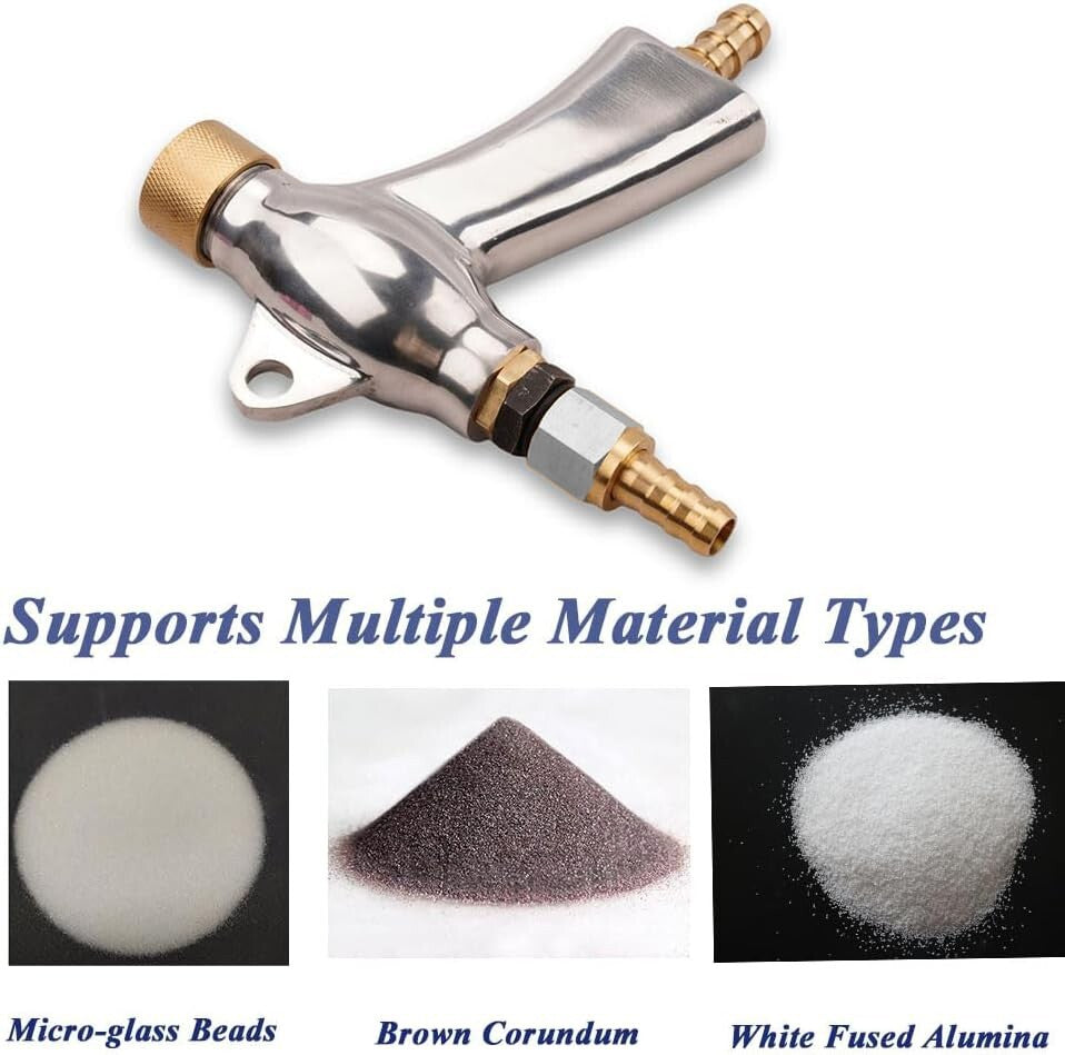 Sandblast Gun Air Sand Blasting Gun + 5x Ceramic Nozzles For Sandblaster Cabinet
