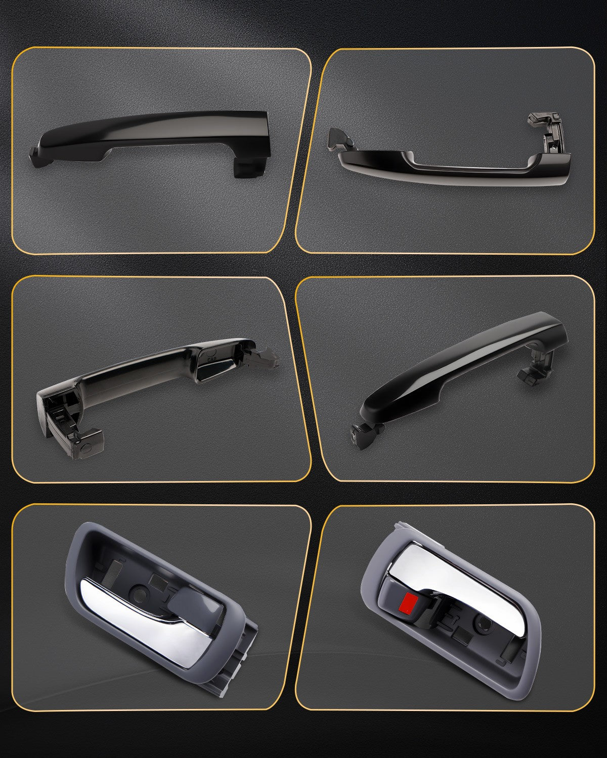 8X Exterior & Interior Inner Door Handles Set w/ Bezel For 2002-06 Toyota Camry