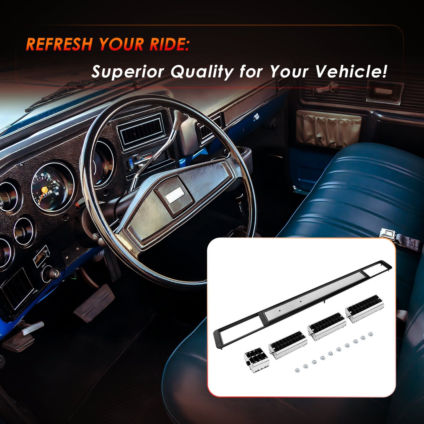 DP2560 Center Dash A/C Air Vent Trim Plate For 1973-1980 Chevy GMC Truck 3979751