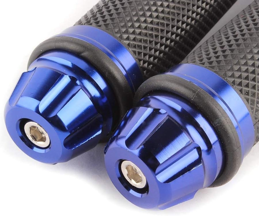 Blue 7/8" & 1" Handlebar Hand Grips Rubber Gel For Honda Suzuki Kawasaki Yamaha