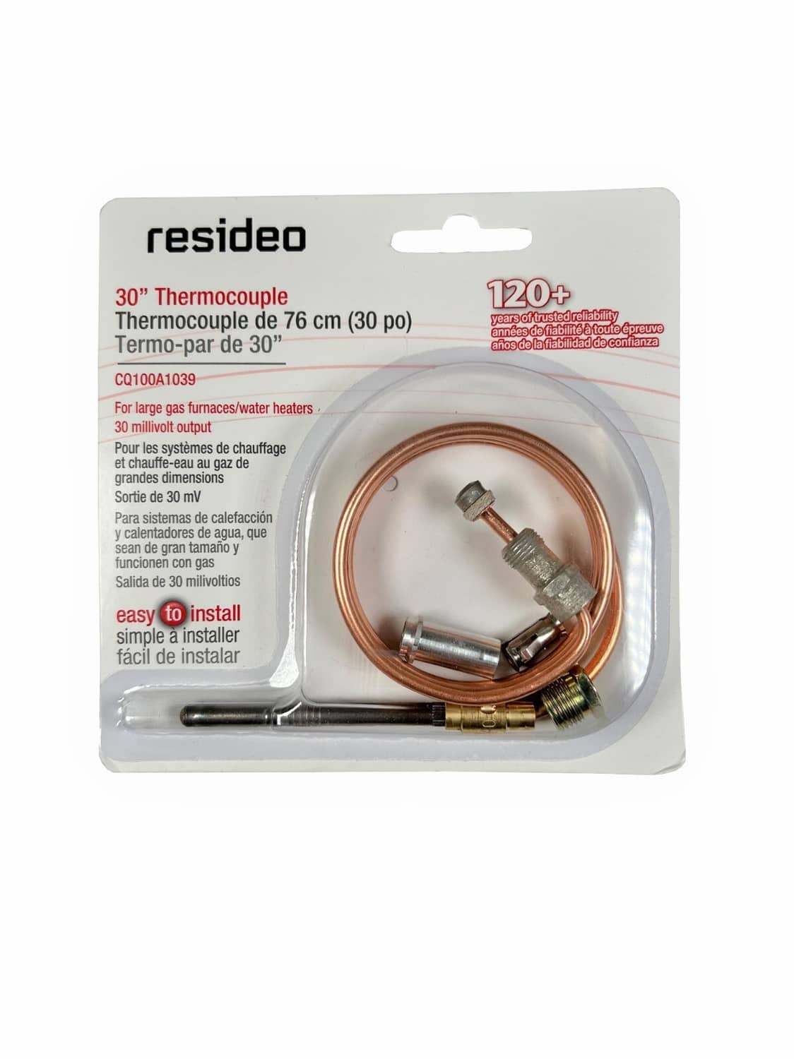 Solid Spare Honeywell Home 30" Thermocouple Replacement For Furnace Heaters CQ100A1039/U