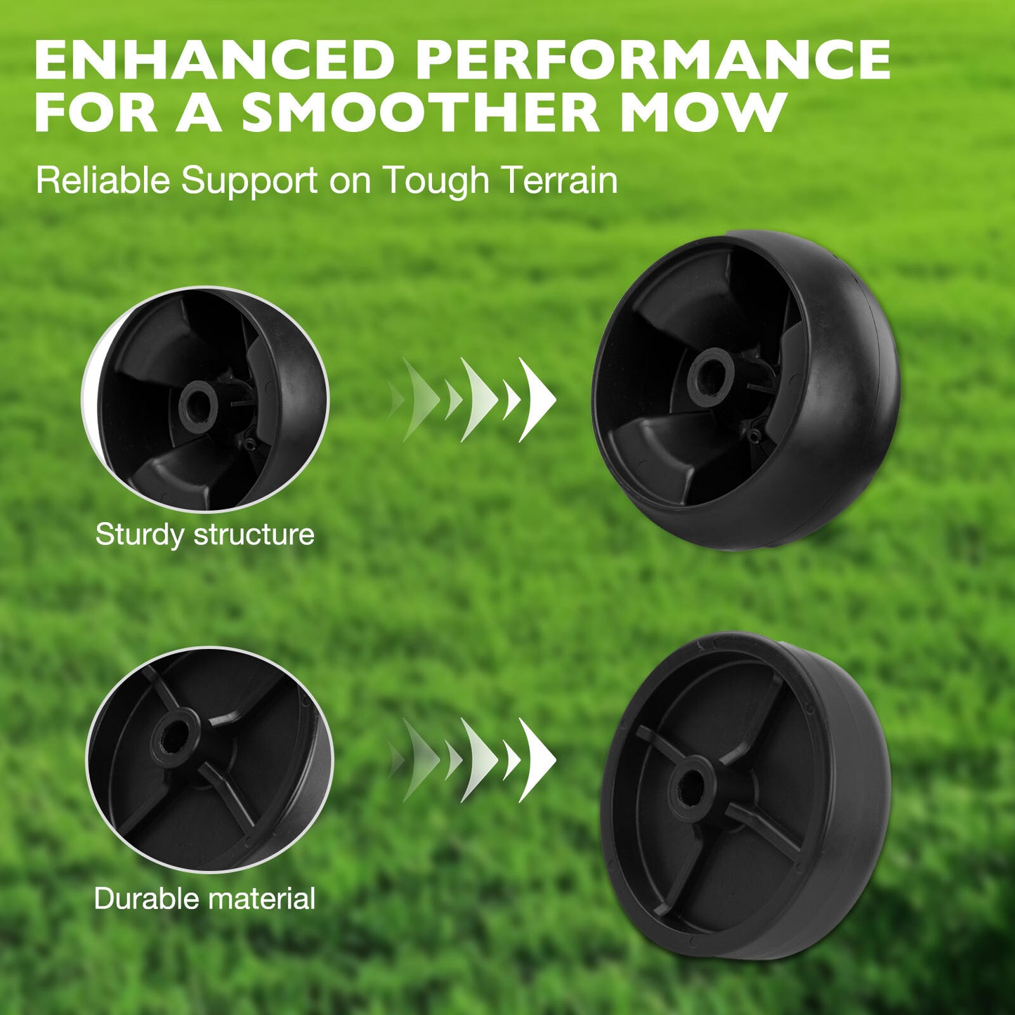 4x 734-0973 Lawn Mower Deck Roller Wheel Kit For Cub Cadet Craftsman 734-04155