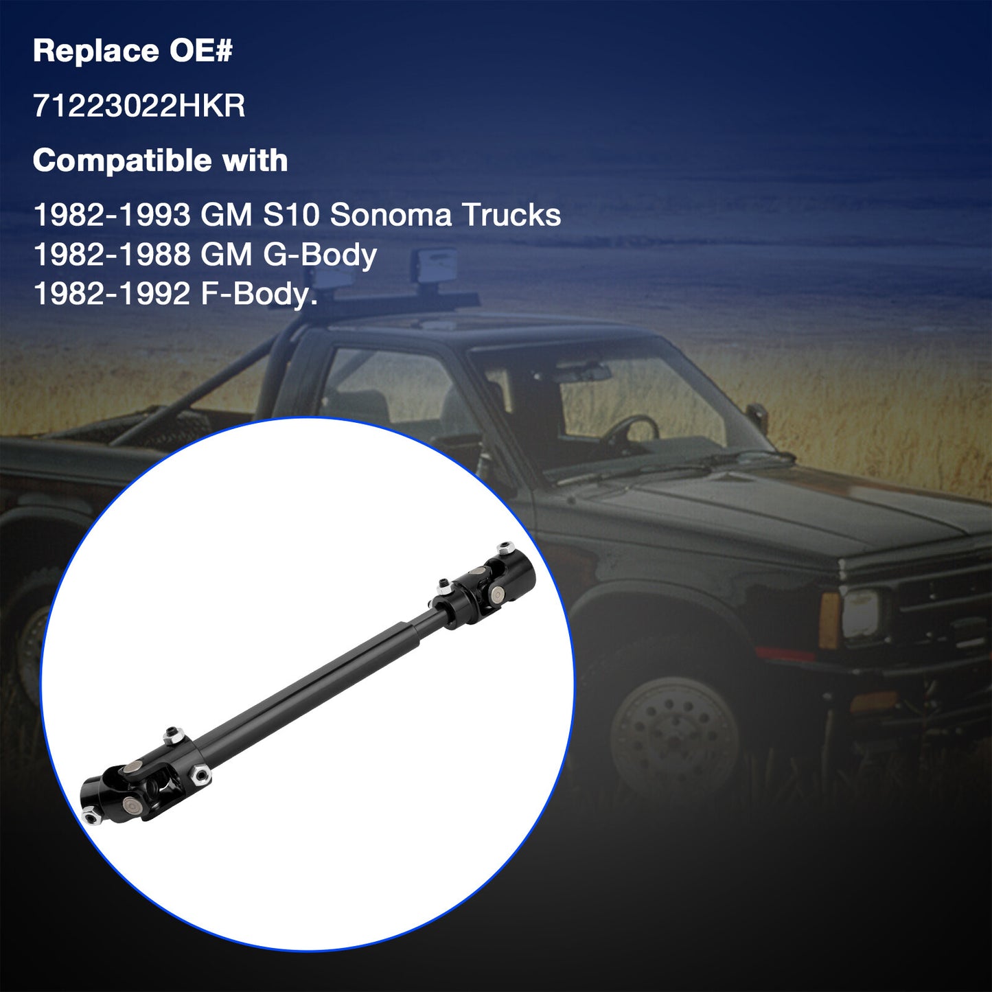 71223022HKR BlackHeart Steering Column Shaft For 1982-1993 GM S10 G-Body F-Body