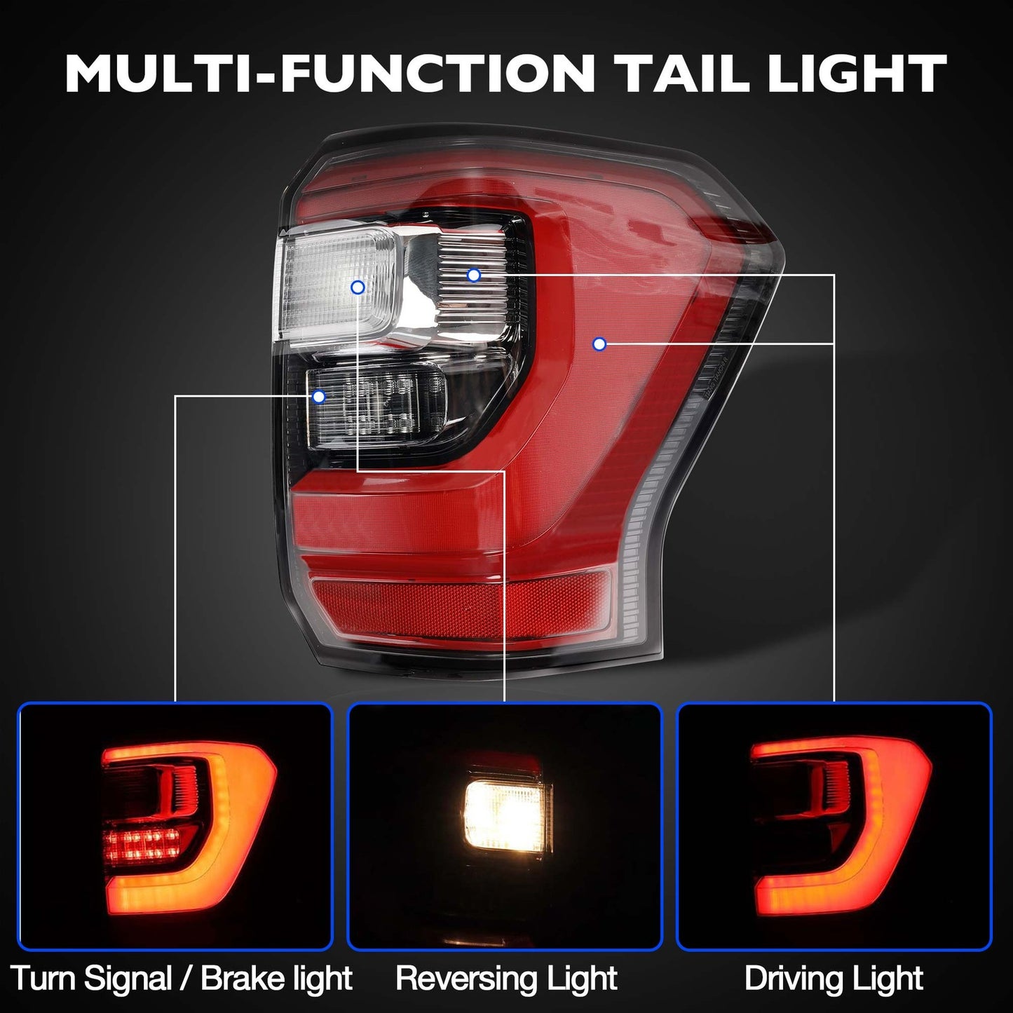 Right Passenger LED Tail Light Brake Lamp 18-21 For Ford Expedition JL1Z-13404-H