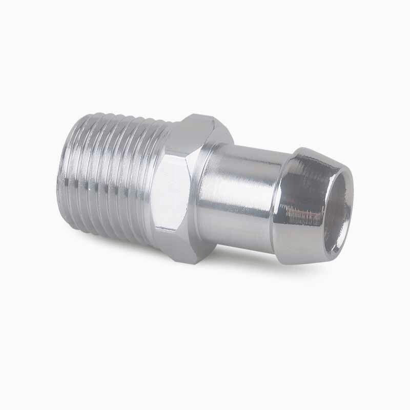 HEATER HOSE FITTING SET For 3/4" WATER PUMP 5/8" INTAKE CHROMED STEEL SBC BBC