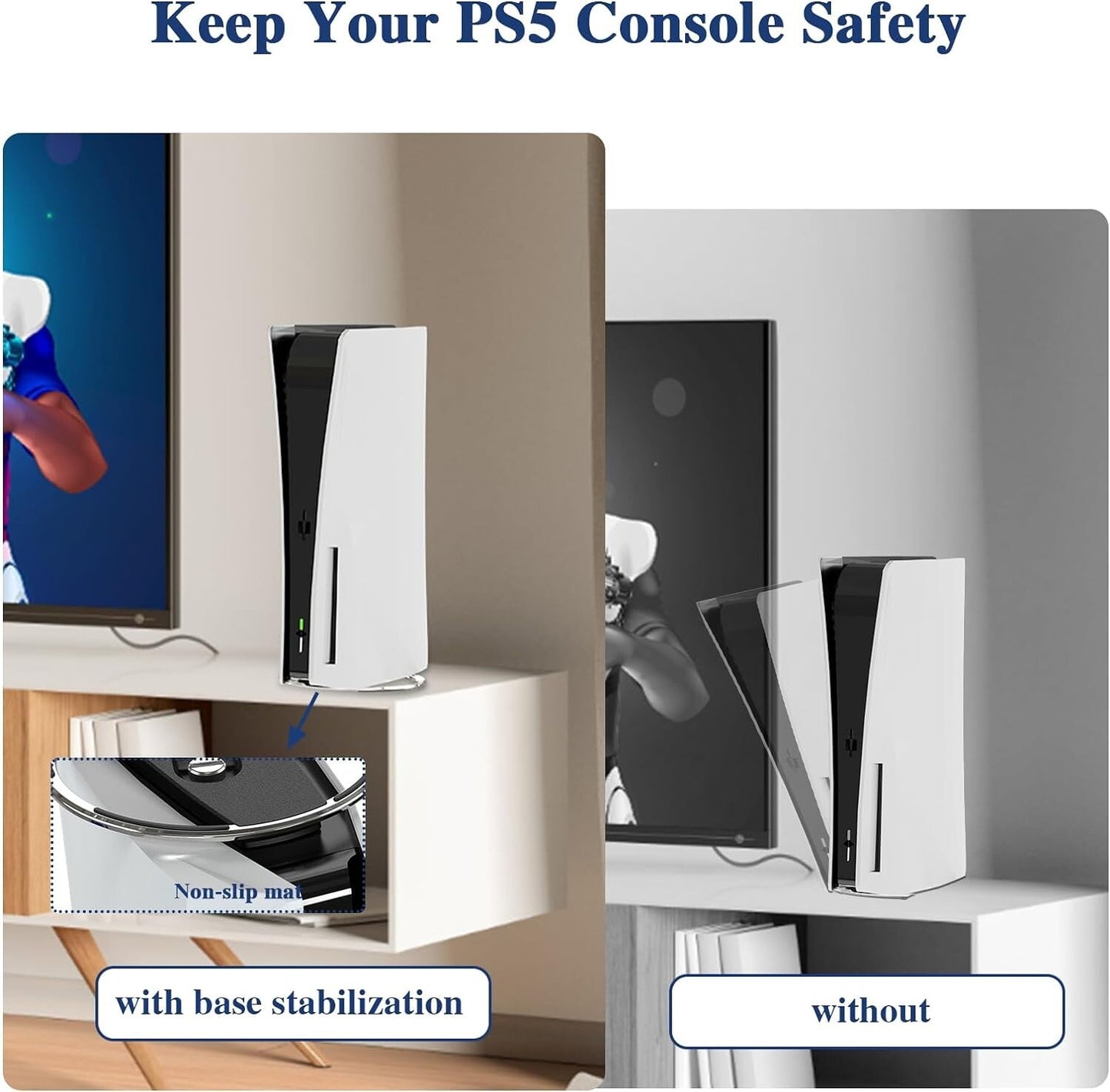 Vertical Stand For PS5 Consoles / PlayStation 5 Slim Game Dock Base Accessories