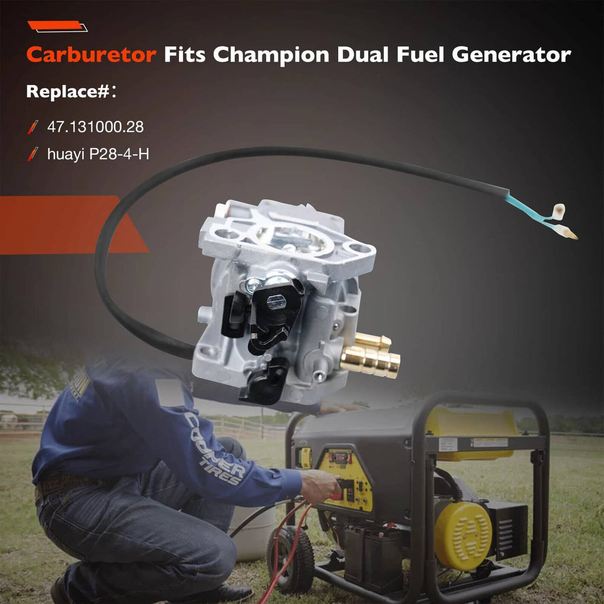 Solid Spare Carburetor Carb Fit For P28-H-4 Champion Huayi Dual Fuel Generators 47.131000.25