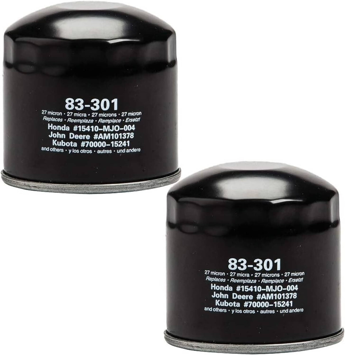 Solid Spare Oregon 83-301 (2 Pack) Oil Filter Replaces Honda John Deere Kubota