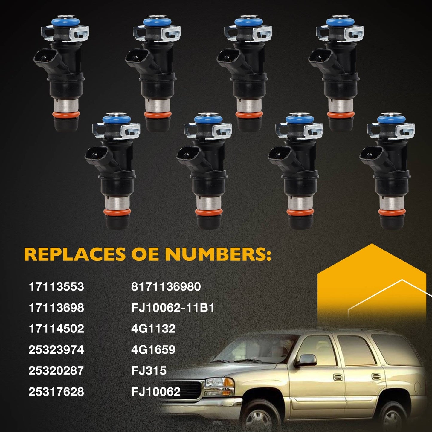 8x 25317628 Upgrade Fuel Injectors For 99-06 Chevy Silverado GMC 4.8L 5.3L 6.0L