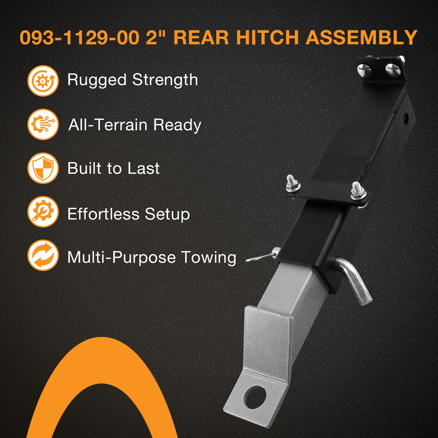 2" Rear Trailer Hitch Receiver Kit For 2019+ Bad Boy Rebel Rogue Renegade Mowers
