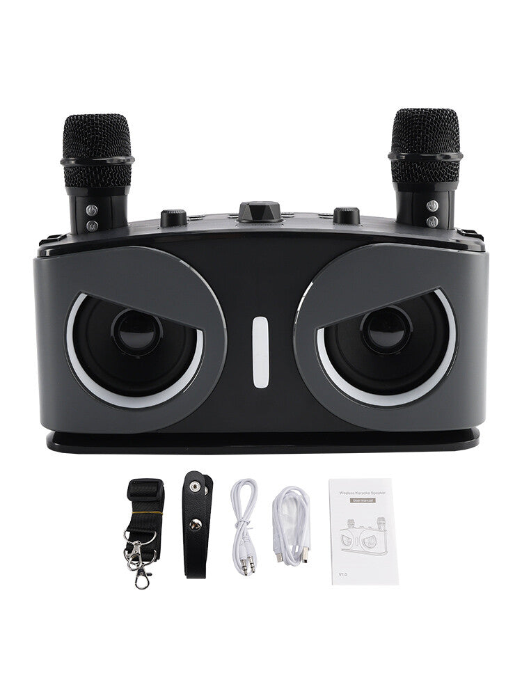Wireless Bluetooth Speaker High Power Dual Microphone Karaoke All-in-One Audio