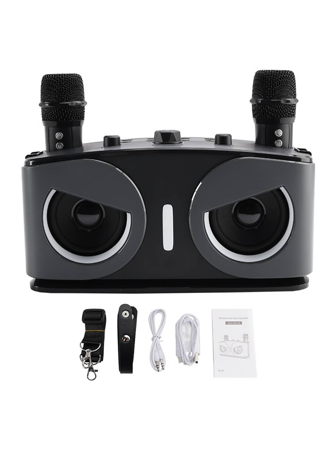 Solid Spare Wireless Bluetooth Speaker High Power Dual Microphone Karaoke All-in-One Audio