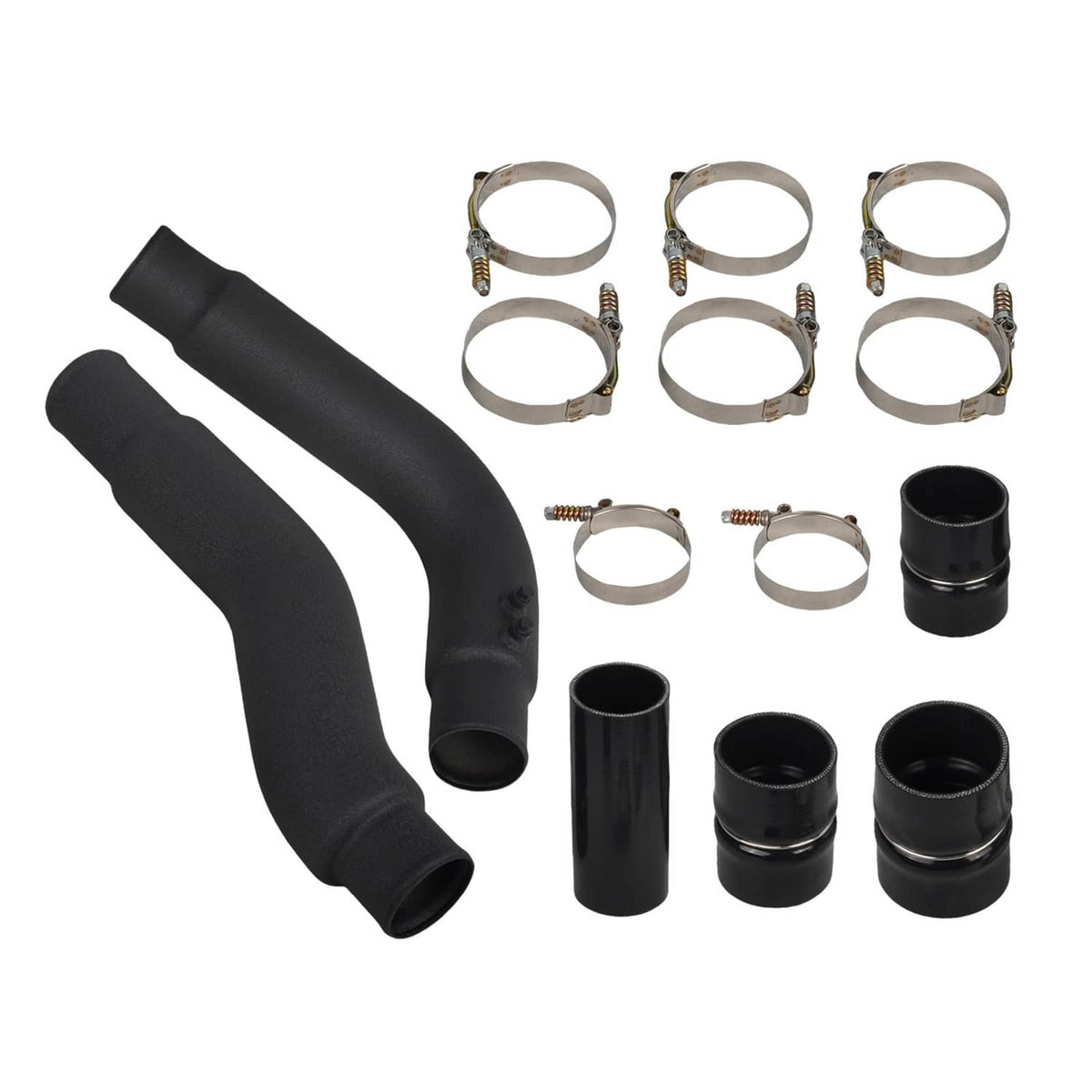 Solid Spare Intercooler Pipe Kit & Boots For Dodge 5.9L Cummins Diesel 2003-2007 Black