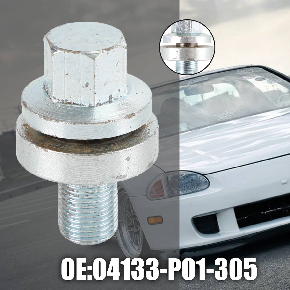 Solid Spare Crank Pulley Bolt D16Z6 D16 D15 D16Y8 D Series for Honda Civic 04133-P01-305 UE