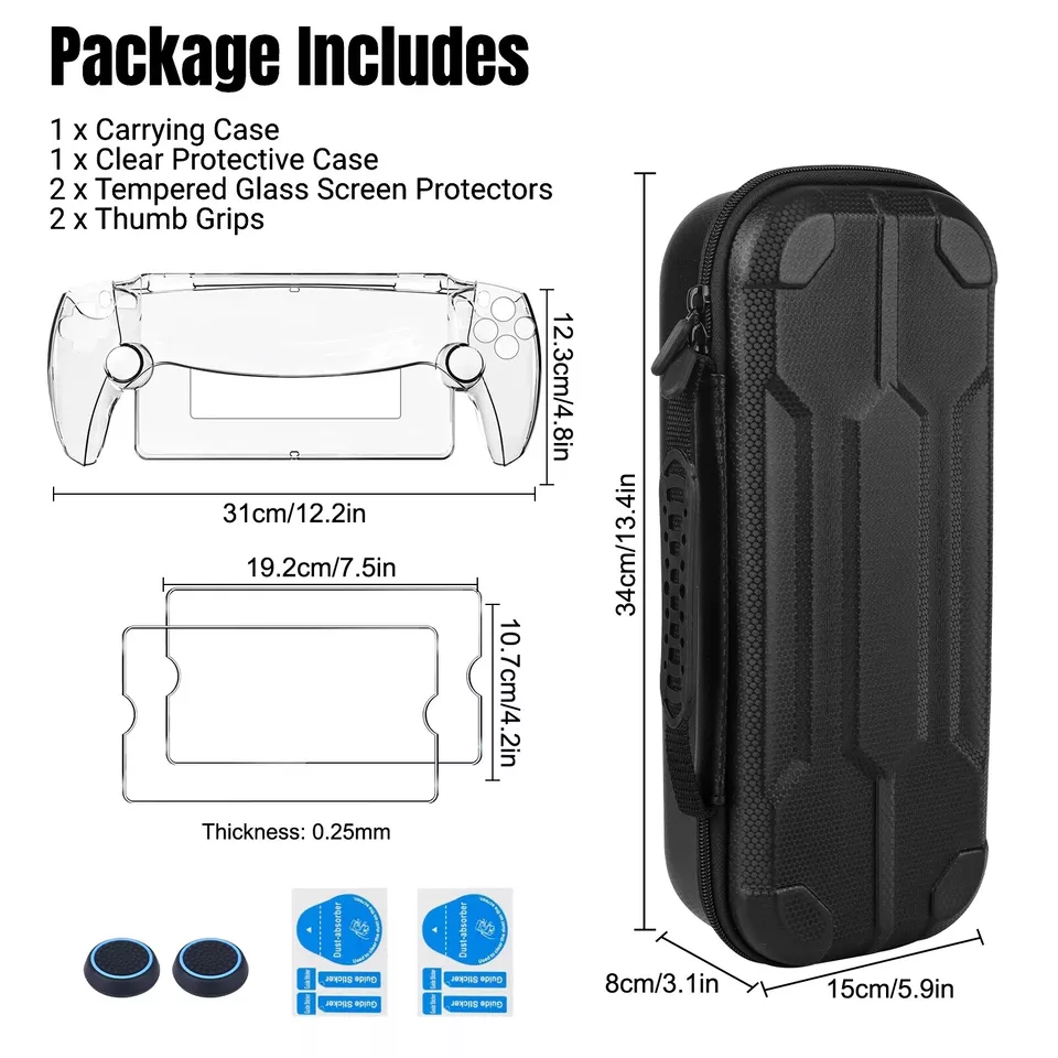 6 in 1 Accessories Set for Playstation Portal Remote Player Hard Carrying Case