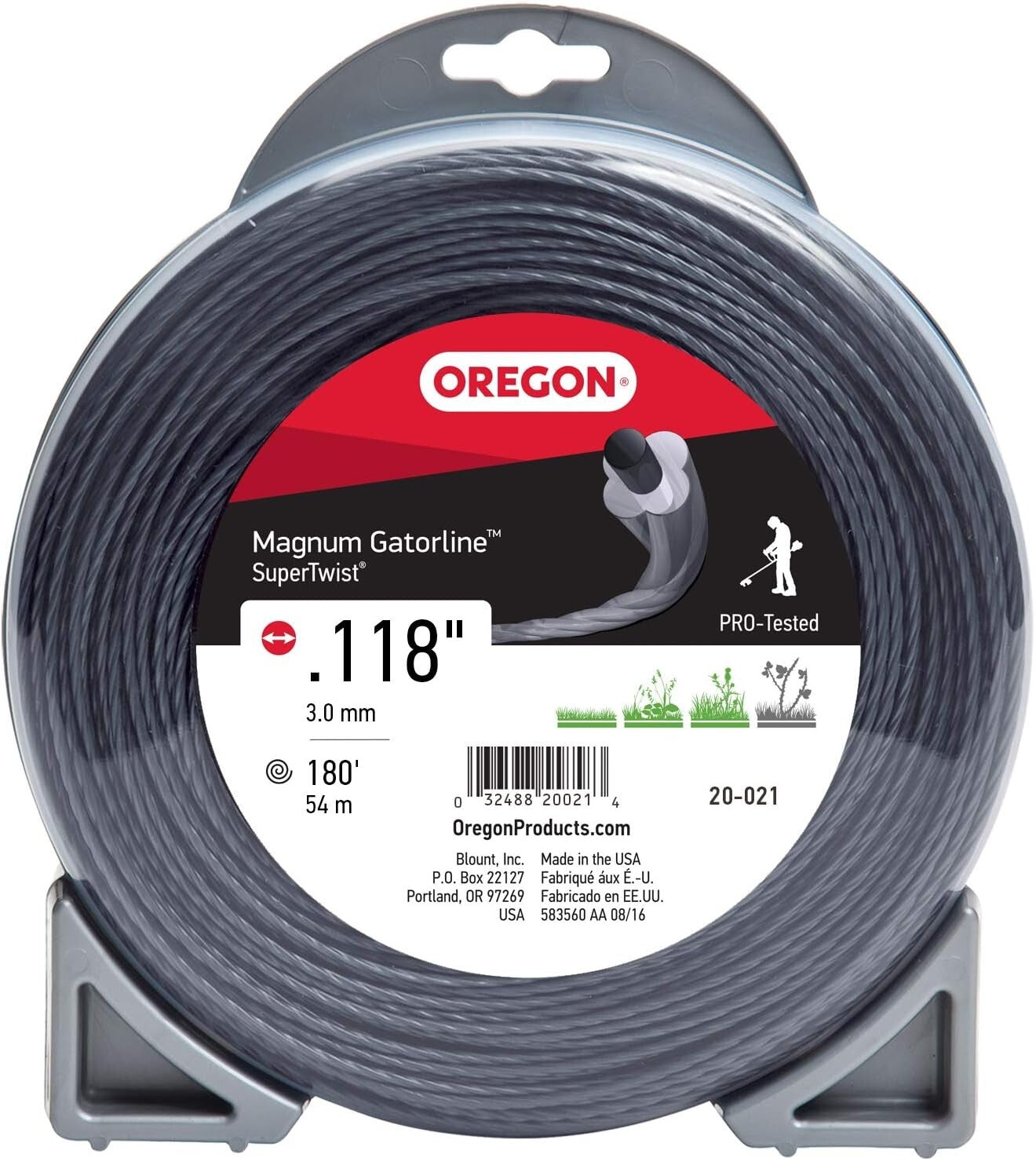 Solid Spare Oregon 20-021 Magnum Gatorline Supertwist Trimmer Line .118-Inch by 180-Foot