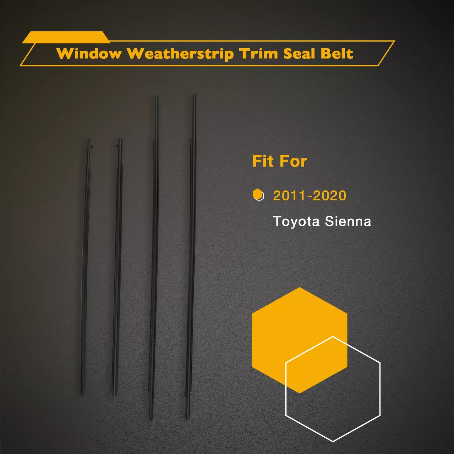 Outside Window Moulding Weatherstrip Trim Seal Belt Fits 2011-2020 Toyota Sienna