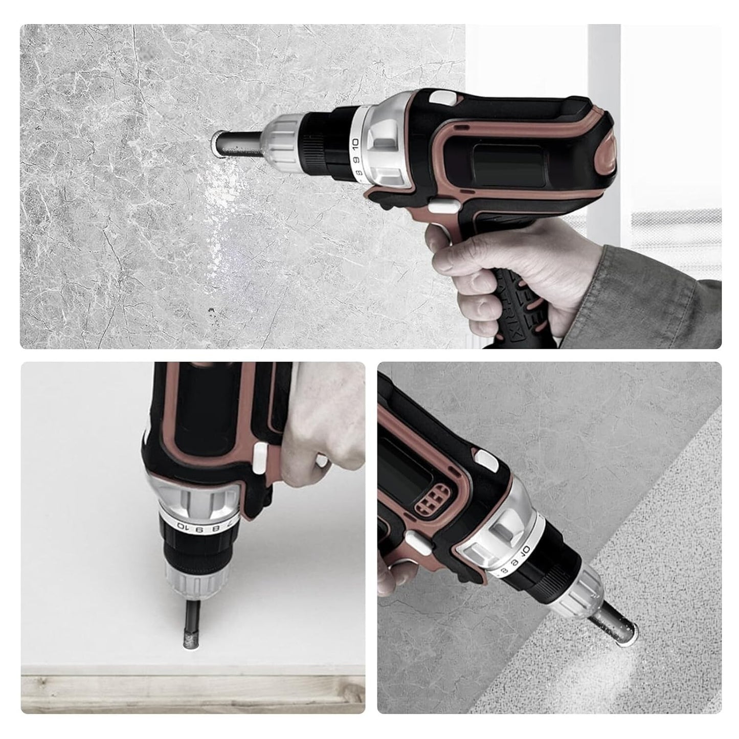 5x Diamond Core Drill Bits Dry Drilling Hole Saw 6/8/10/12/14mm for Ceramic Tile