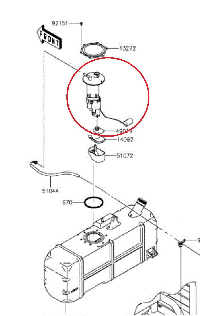 Fuel Pump Assembly For 2009-2020 Kawasaki Mule Teryx - 49040-0718