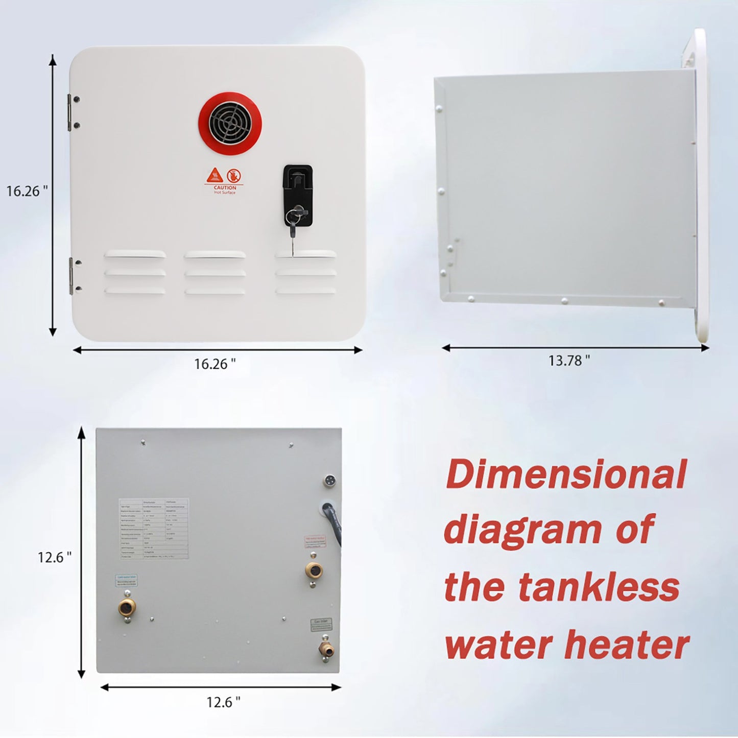 Solid Spare RV Tankless Water Heater Propane Gas 65000BTU with Controller/Shower Accessories