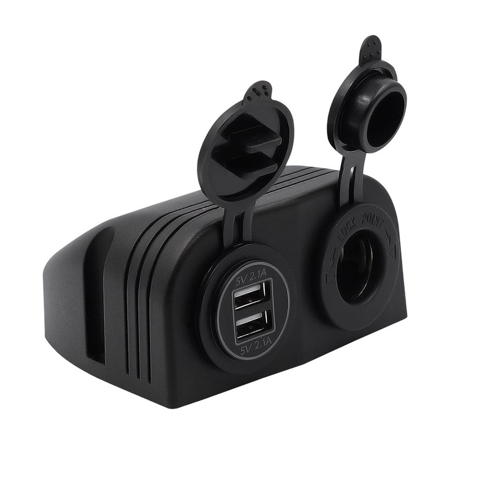 12V Dual USB 4.2A Charger Power Socket Outlet Surface Mount Fit Car Marine