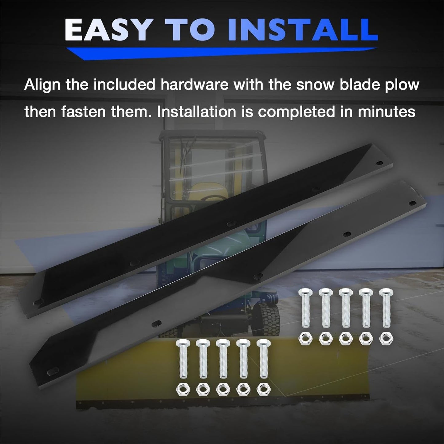 2-Pack 1/2" Poly Cutting Edge Scraper Bar For John Deere 54" Snow Plow M75679
