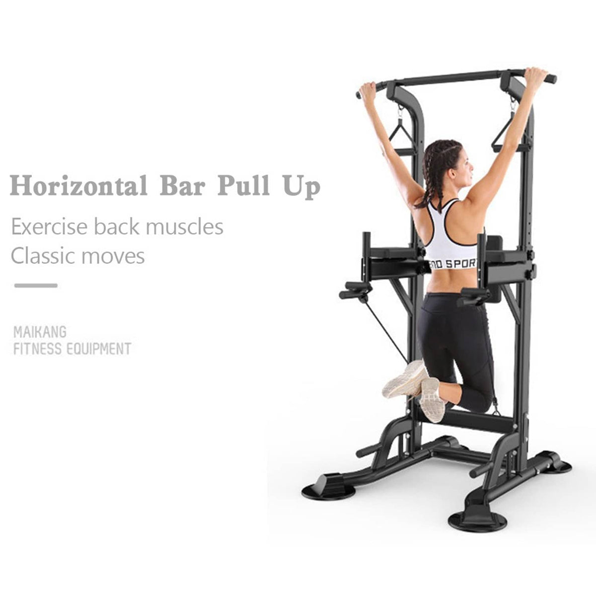 Solid Spare Pull-Up Bars & Squat Bar Power Tower Dip Stands Strength Training for Home Gym