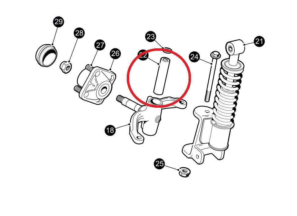 King Pin Tube For Ezgo RXV Golf Cart 2009-Up Replaces 614034