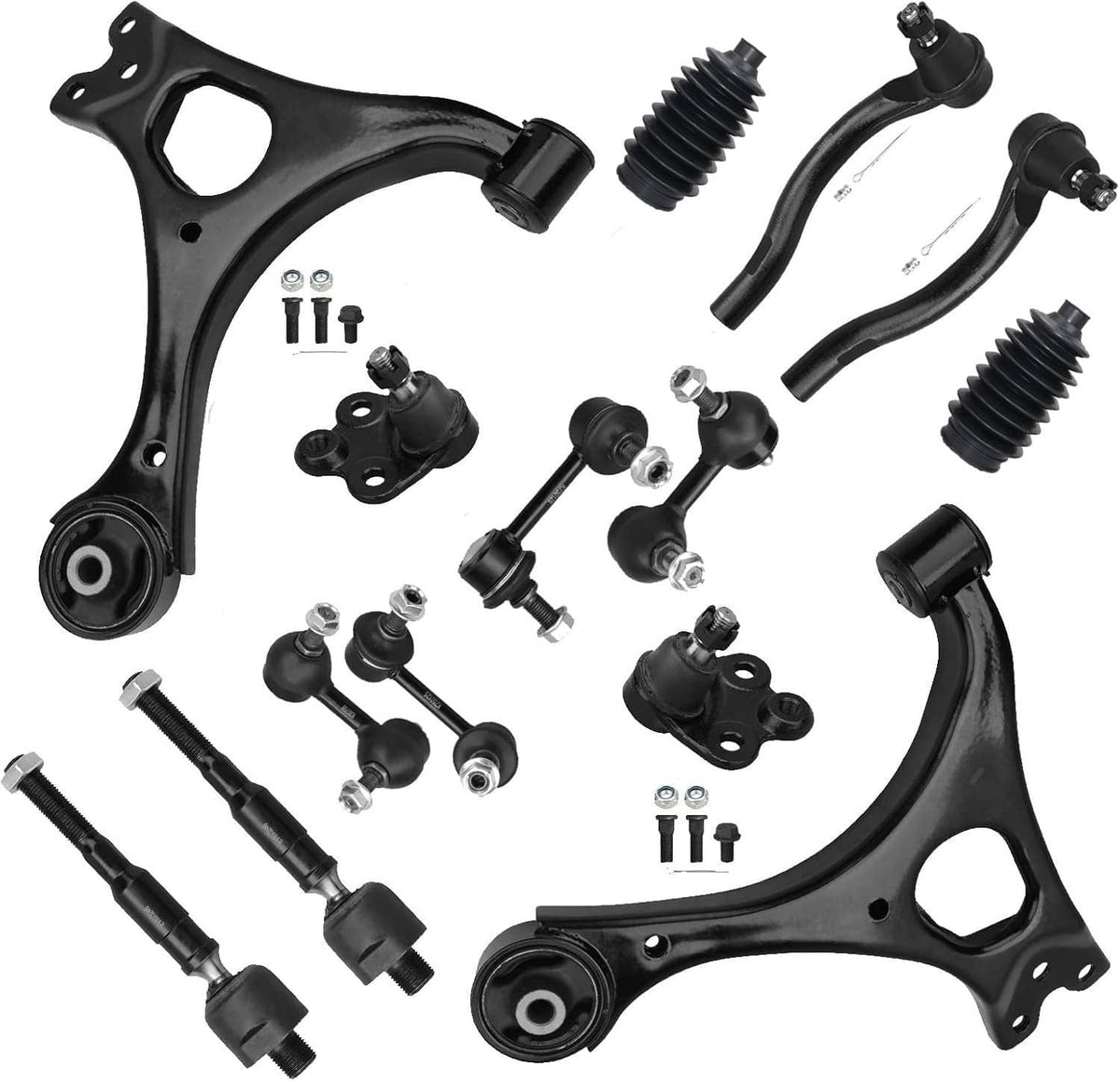 Solidspare Front Lower Control Arms Ball Joint Sway Bars Tie Rods For 2006-2011 Honda Civic