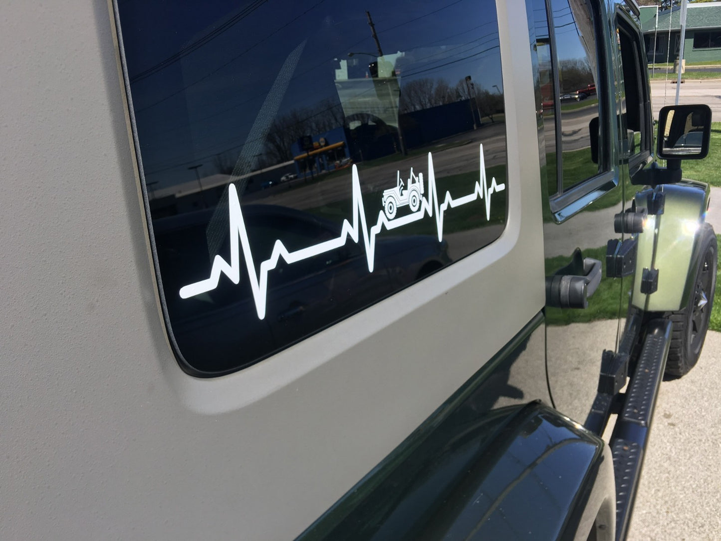 EKG Heartbeat Vinyl Sticker for Jeep JK JL Unlimited Rubicon Sahara 22.5" x 4"