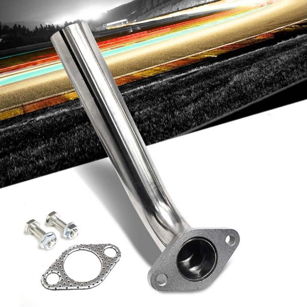 Solidspare Wastegate SS Dump Tube 2-Bolt For 38MM 35MM Pipe Actuator Turbo Dump Silver