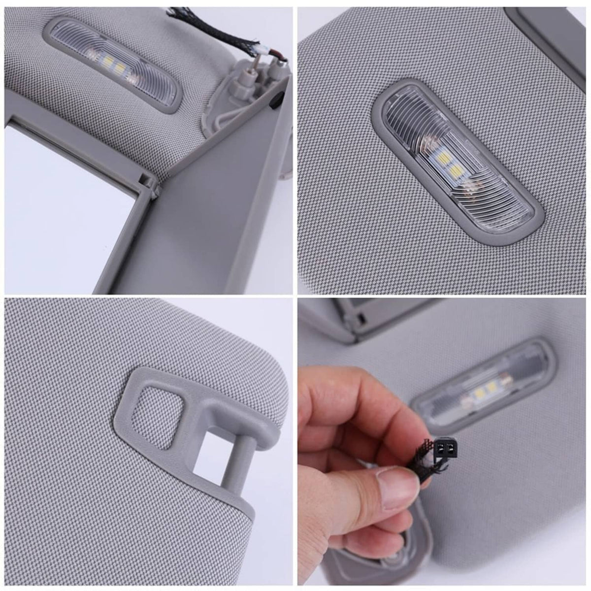 Solidspare Left Driver Side Sun Visor W/ Light For 2015-2019 Chevrolet Suburban Tahoe Gray