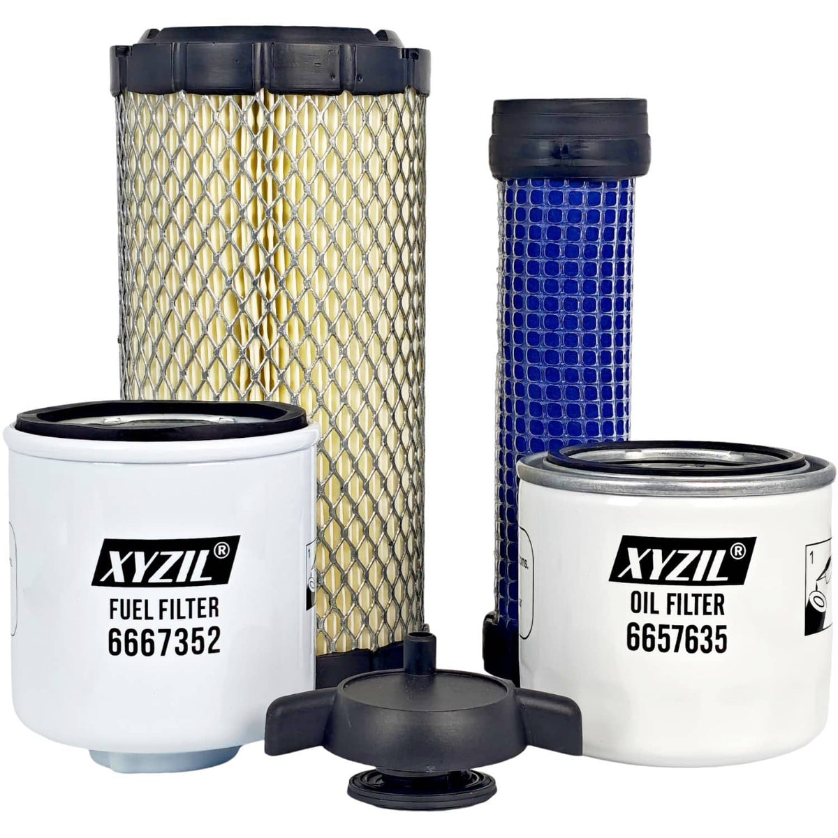 Solid Spare Maintenance Filter Kit Fit Bobcat 6657635 6667352 T2350-11641 Outer Inner Oil