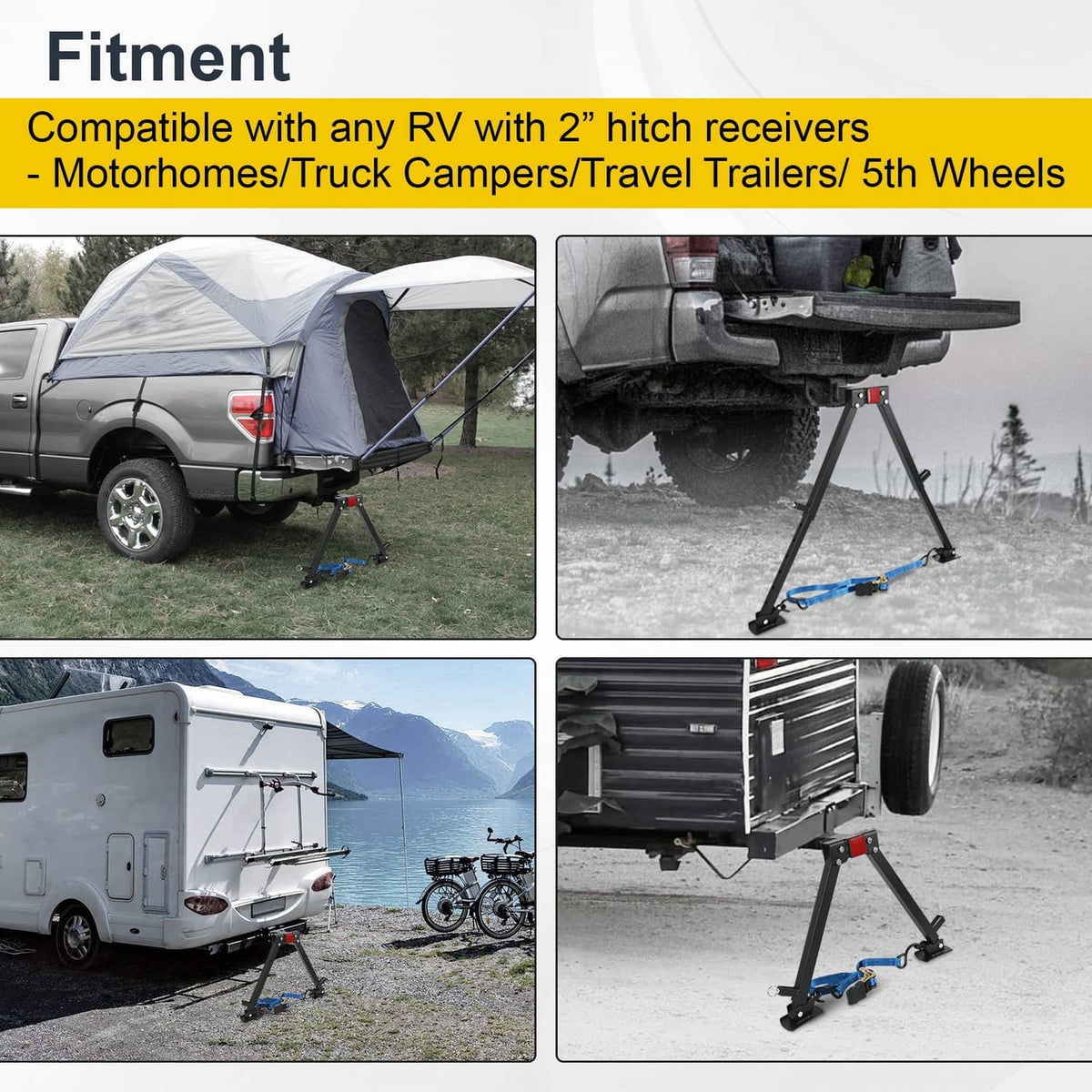 Solidspare Hitch Mount Stabilizer For 2" Hitch RV Trailer Motorhomes Truck 5th Wheel