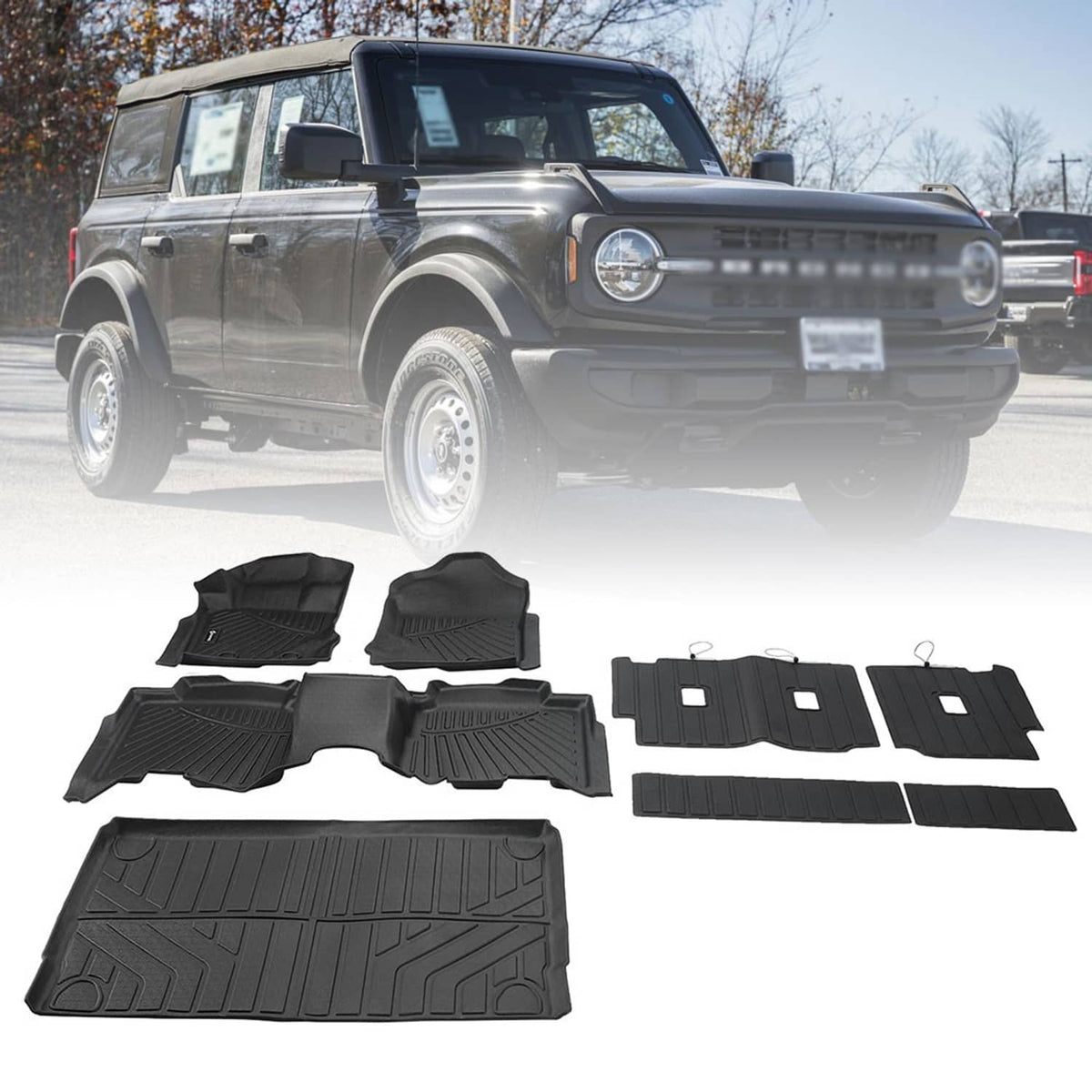 Solidspare Floor Mats Cargo Liner For Ford Bronco 4-Door 2021-2026 All Weather Accessories