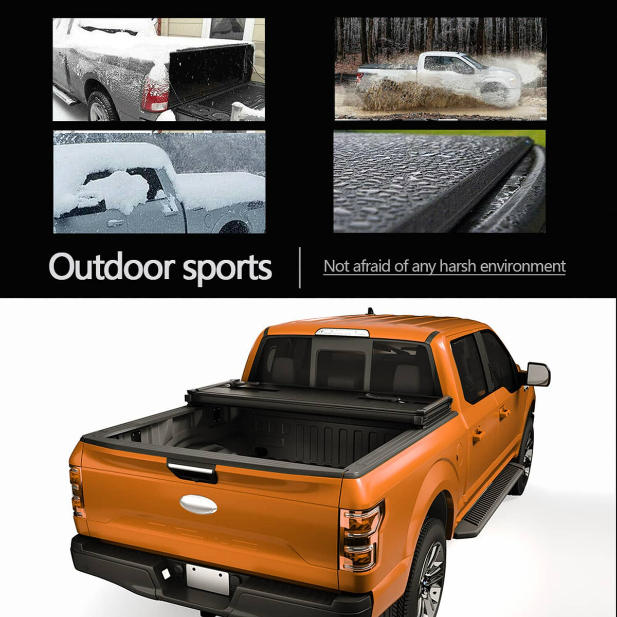 Solidspare Hard 3-Fold Tonneau Cover for 07-22 Chevy Silverado GMC Sierra 5.8 FT Truck Bed
