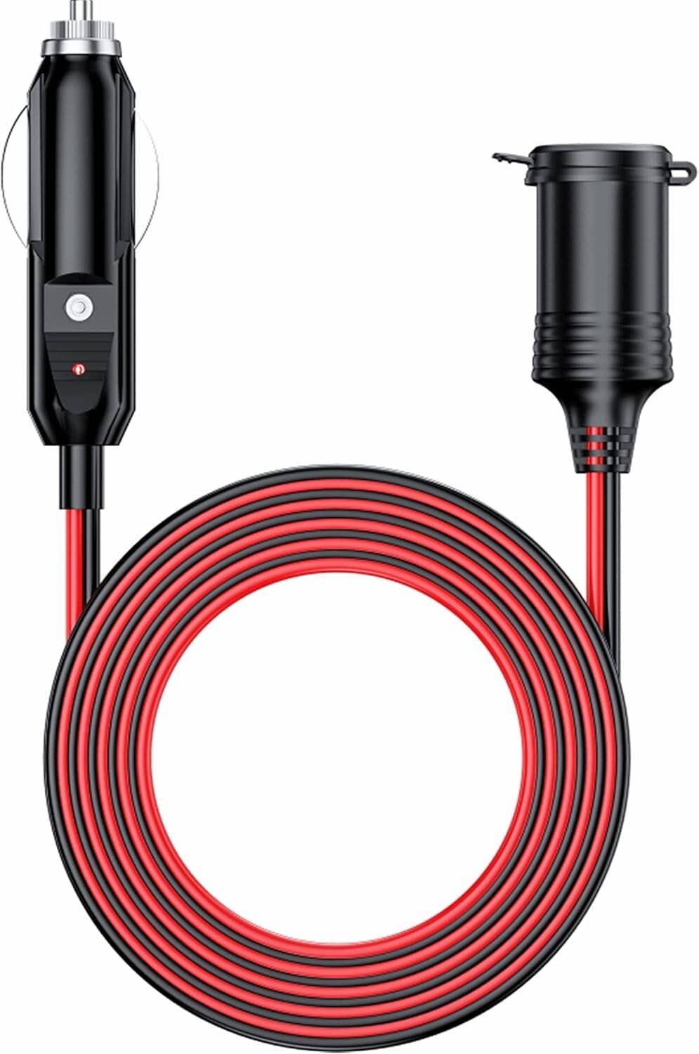 Solid Spare 12V Car Cigarette Lighter Socket Extension Cord Cable Heavey Duty Adapter 13FT