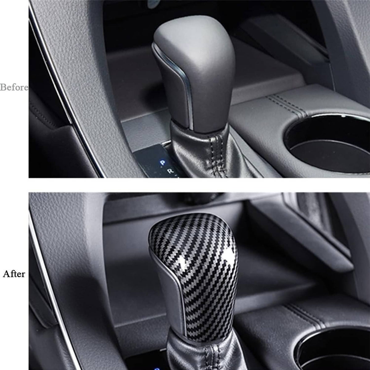 Solid Spare Carbon Fiber Gear Shift Knob Cover Trim Cap Protector For Toyota Camry 2018-2022