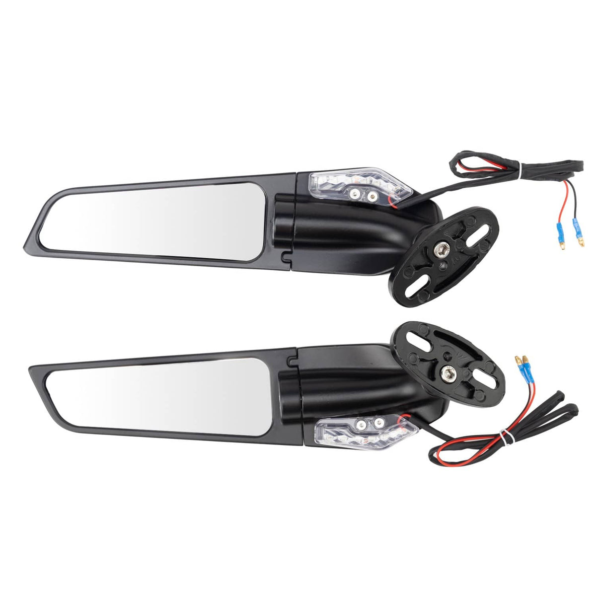 Solidspare Adjustable Rearview Wing Mirrors w/ LED Turn Signal Lights for Yamaha R1 R3 R6