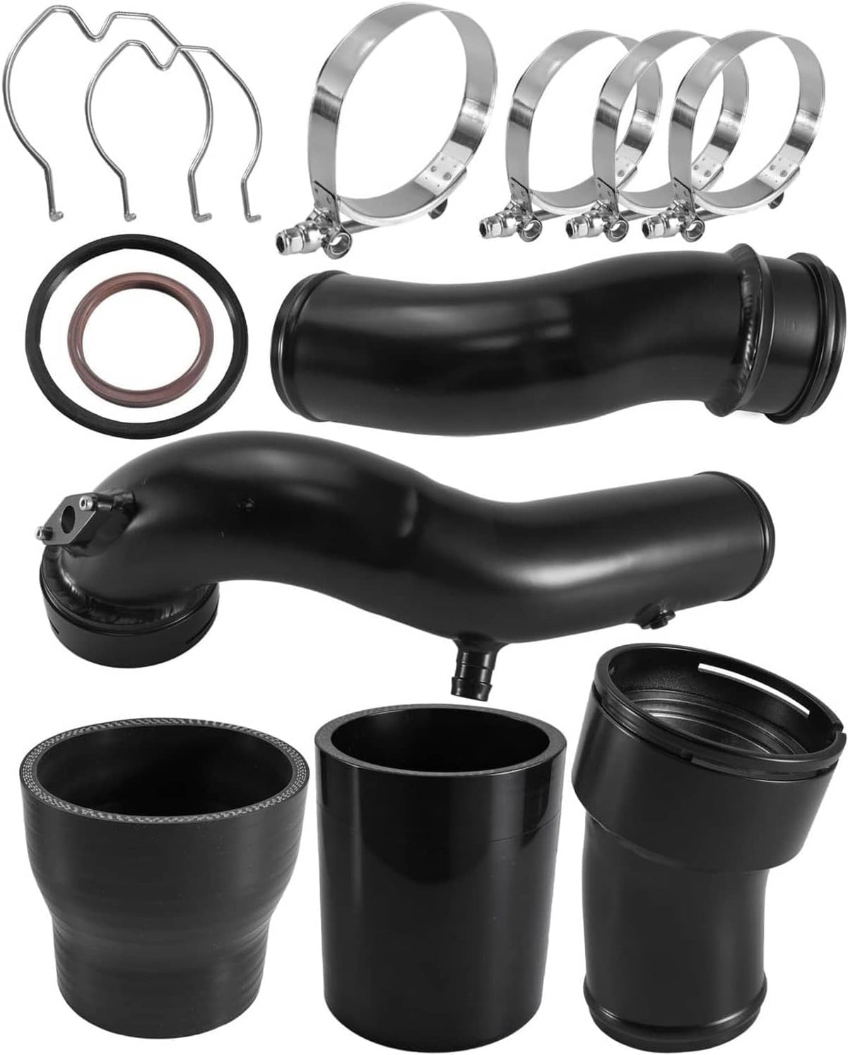 Solidspare Black For BMW 3.0L N55 535i 640i 740i F10 F12 F13 Charge Pipe & Boost Pipe Kit