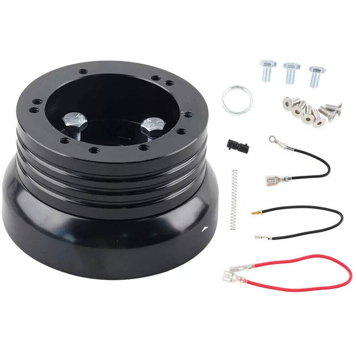 Solidspare For GM Chevy 5 & 6 Hole Steering Wheel Hub Adapter Flaming River Ididit BlacK