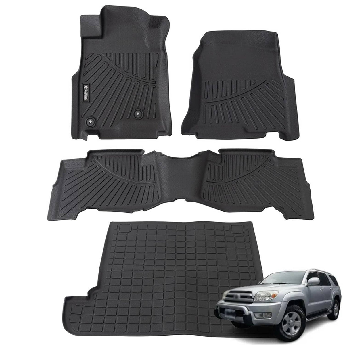Solidspare TPE Floor Mats Liners with Trunk Cargo Liner Set For 2003-2009 Toyota 4Runner