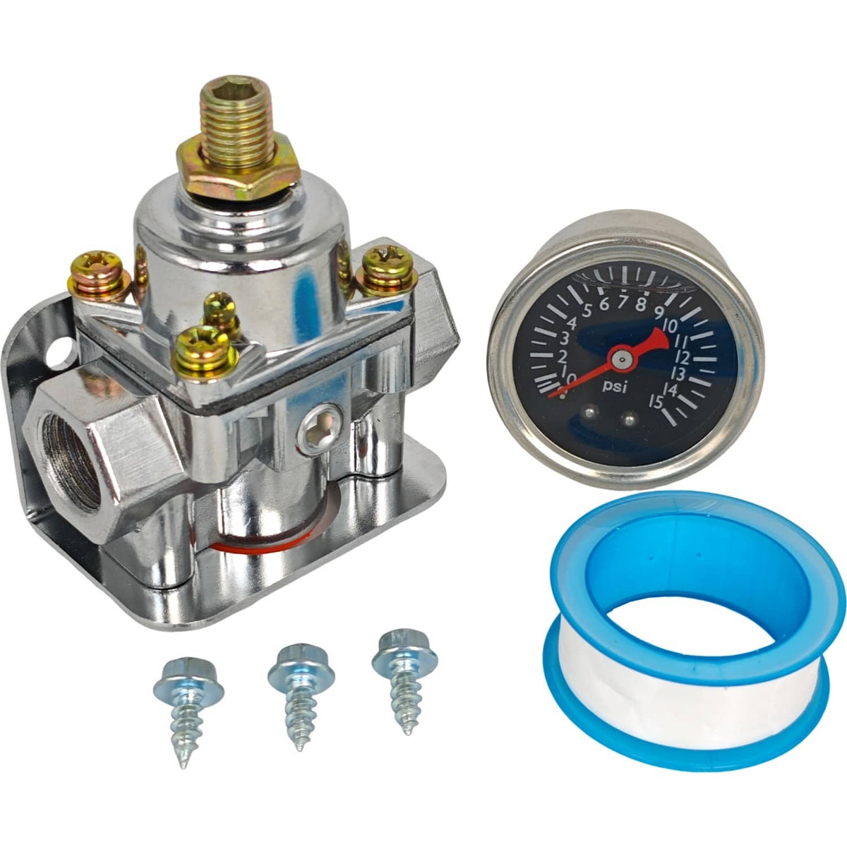 Solid Spare 12-804 Low Fuel Pressure Adjustable Regulator Gauge Kit for Holley Carburetor