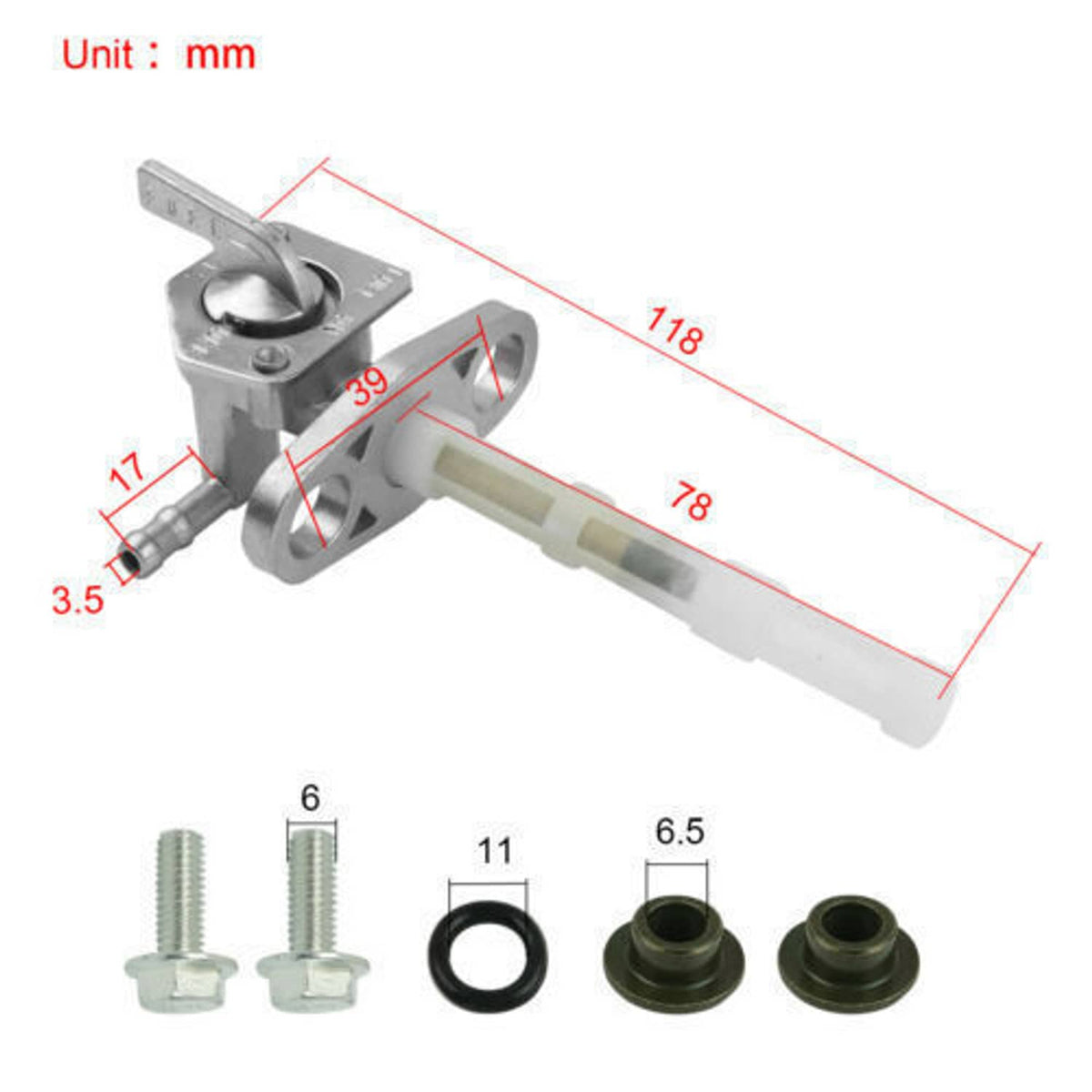 Solidspare Fuel Petcock Valve Gas Tank Shut Off Switch For Honda XR50R XR70R XR80R XR100R