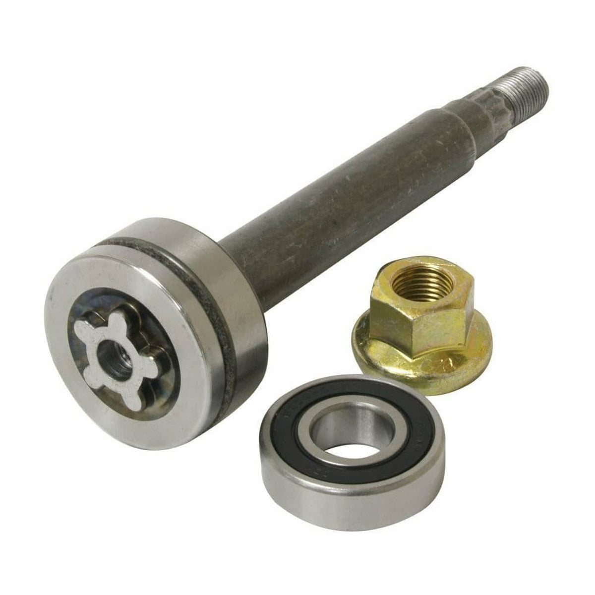 Solid Spare Spindle Shaft w/ Bearing Nut for Husqvarna 532137646 137646 137645 133172 130794
