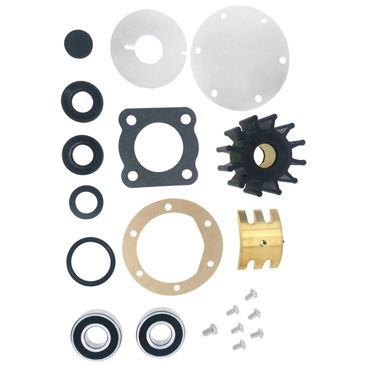 Solid Spare Major Repair Kit for Jabsco Pump 5850-0001 Impeller Gasket seals Bearings Plates
